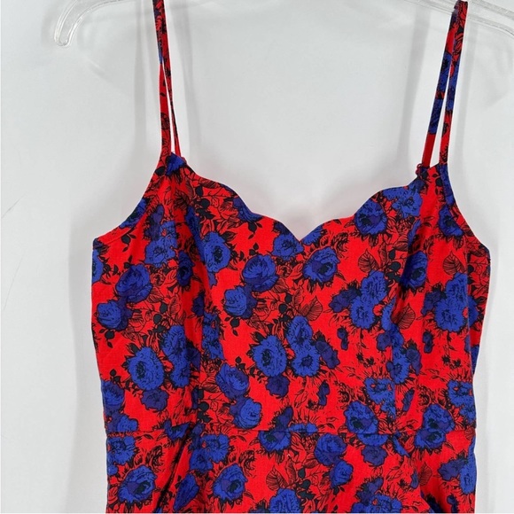 MARKET & SPRUCE Crissie Scallop Detail Linen Blend Dress - Size Large - Picture 2 of 10